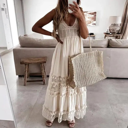 Off-Shoulder Lace Summer Dress