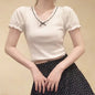 V-Neck Ribbon Lace TShirt