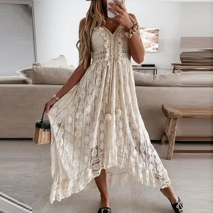 Off-Shoulder Lace Summer Dress